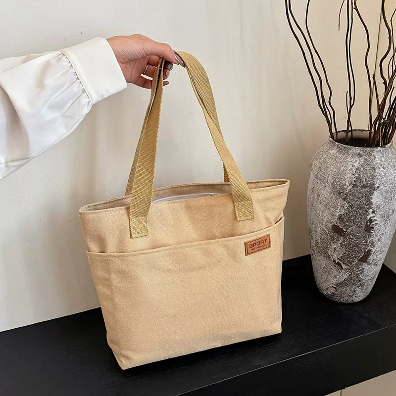 女包帆布上课包日系上班通勤包高级感电脑托特包帆布袋手提单肩包