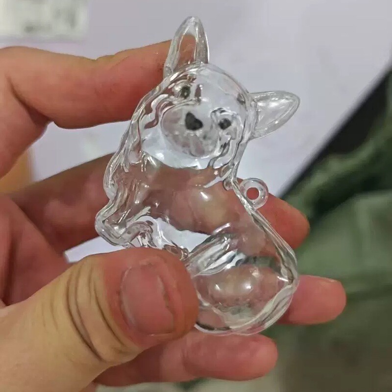 人気の透明でかわいい子犬の毛皮収納ボックスペンダント、高価値バッグペンダント、カプセル記念コレクションペンダント|undefined