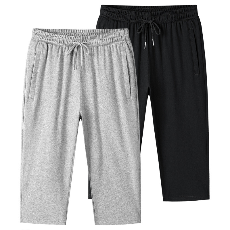 Capri Pants Men's Summer Thin Loose plus size Pure Cotton Sports Pants Men's elasto Shorts Men's Breathable Casual Pants for Men Capri Pants Men's Summer Thin Loose plus size Pure Cotton Sports Pants Men's elasto Shorts Men's Breathable Casual Pants for Men