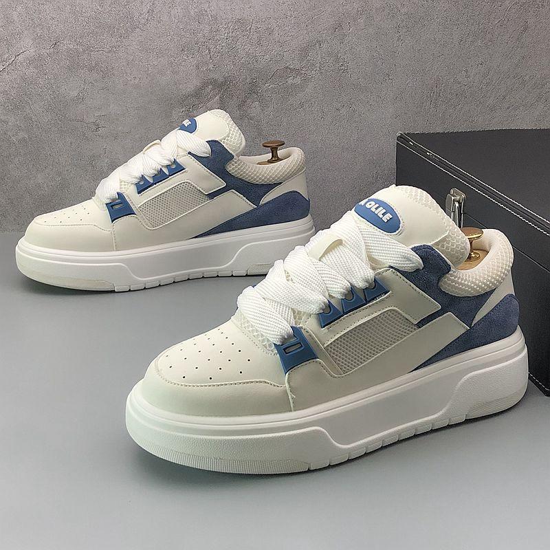 Little White 2024 Summer New Breathable Mesh Thick Sole Elevated Sports and Casual Board with Internet Red Same Style_voghion.com