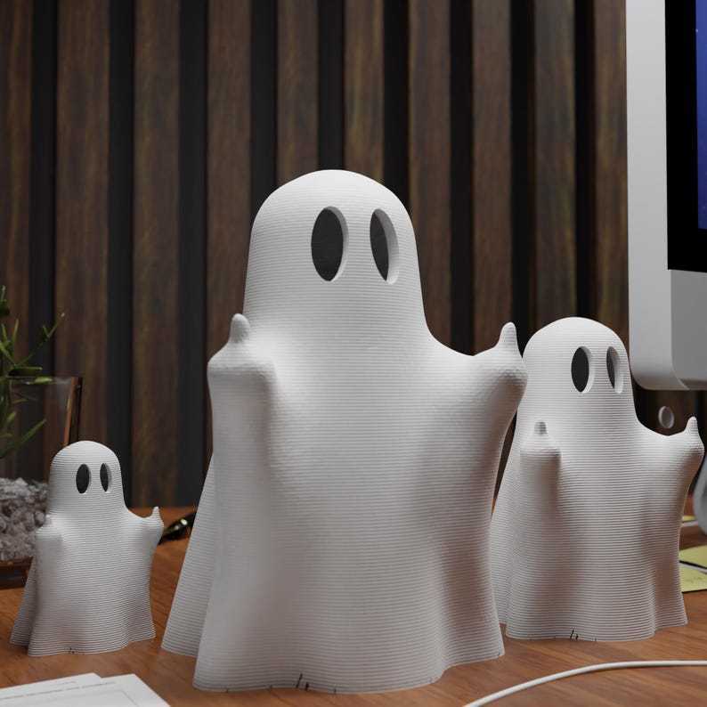 国境を越えた新製品ハロウィンゴースト猫像ハロウィンゴースト猫像 3D プリント装飾品|undefined