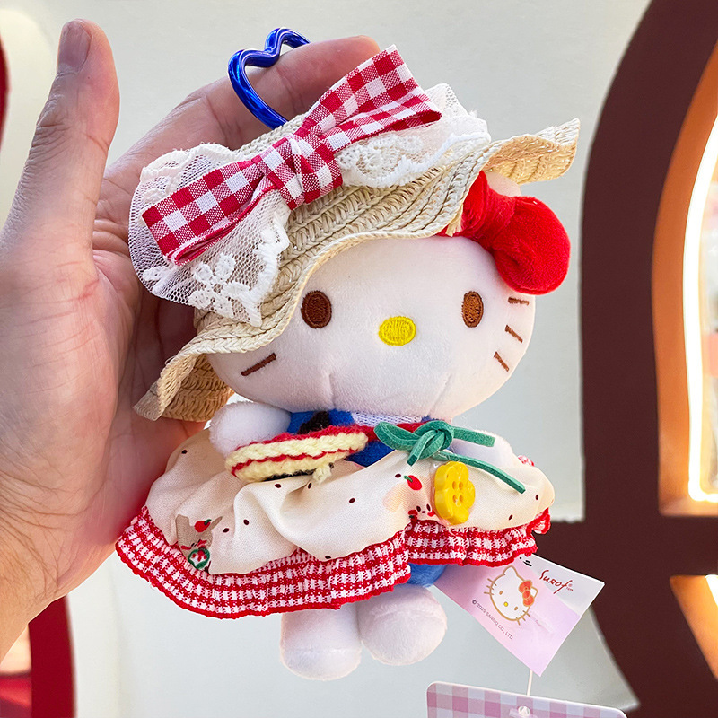 [Only Doll Clothes] New Style Kitty Costume Plush Doll with Straw Hat 10-15 ㎝ Universal Wearable Suit