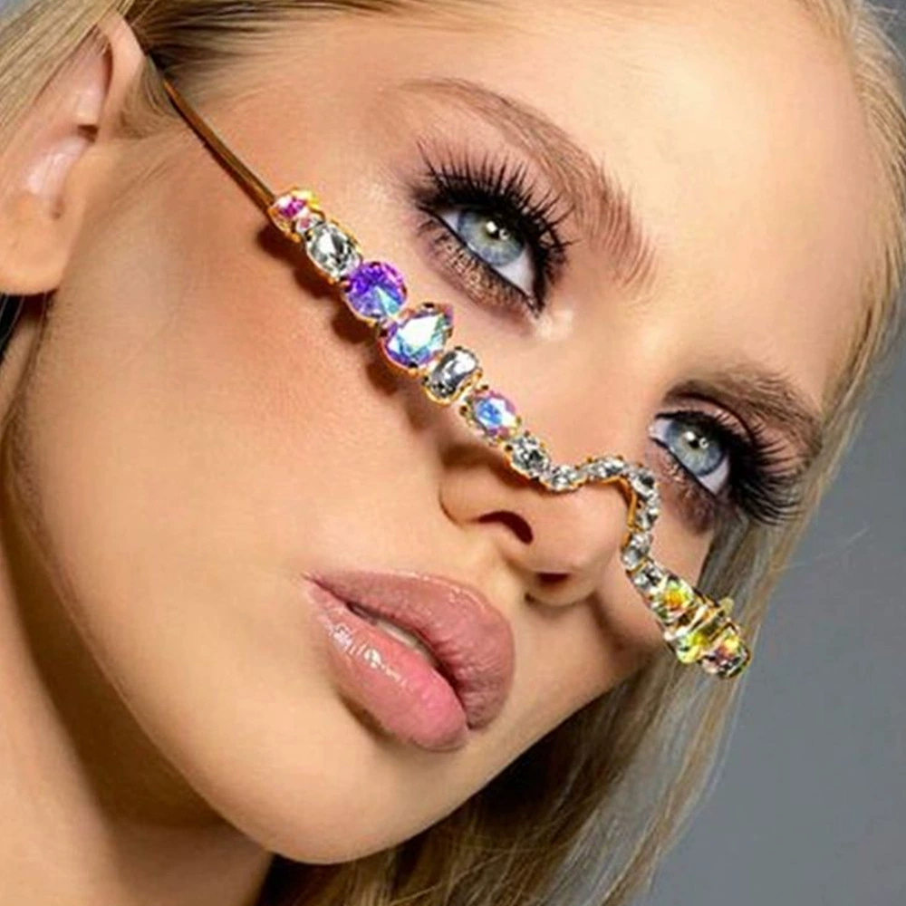 Европейские и американские популярные оправы для очков со стразами, Простые Модные индивидуальные украшения для лица интернет-знаменитостей без линз, аксессуары для фото