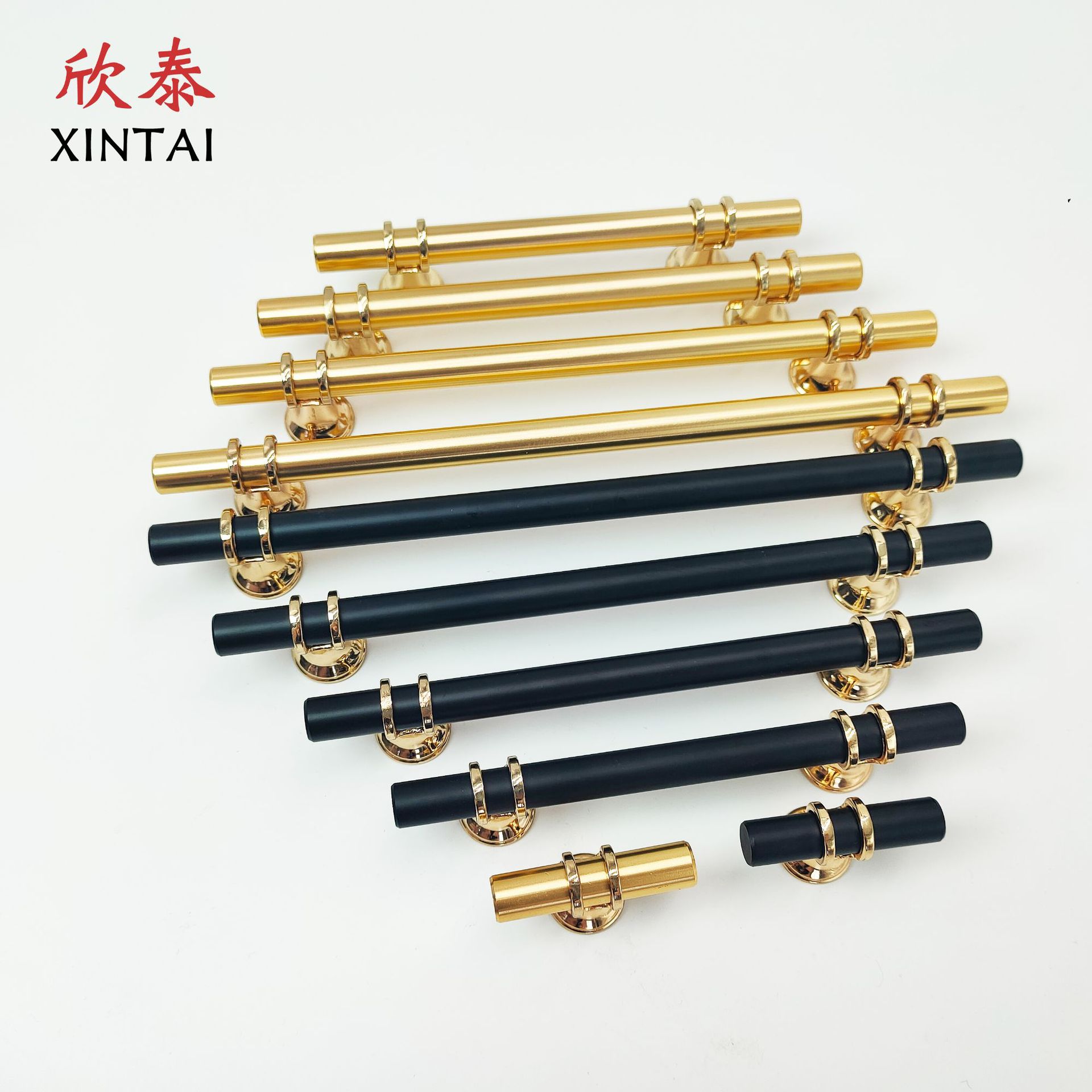 金加黑簡約櫥櫃衣櫃櫃門拉手簡約北歐雙色浴室柜子抽屜鞋櫃把手