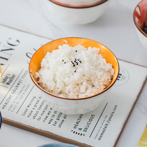 Strictly Selected Parent-Child Bowl Creative Family Four-Person Set Tableware Household Cute Ceramic Bowl Playful Rice Bowl