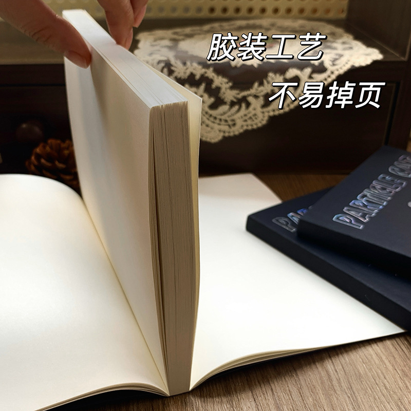 a5 厚みのあるブラックカードホットシルバー空白ノート b5 レトロ文学中学生と高校生大学生メモ帳卸売|undefined