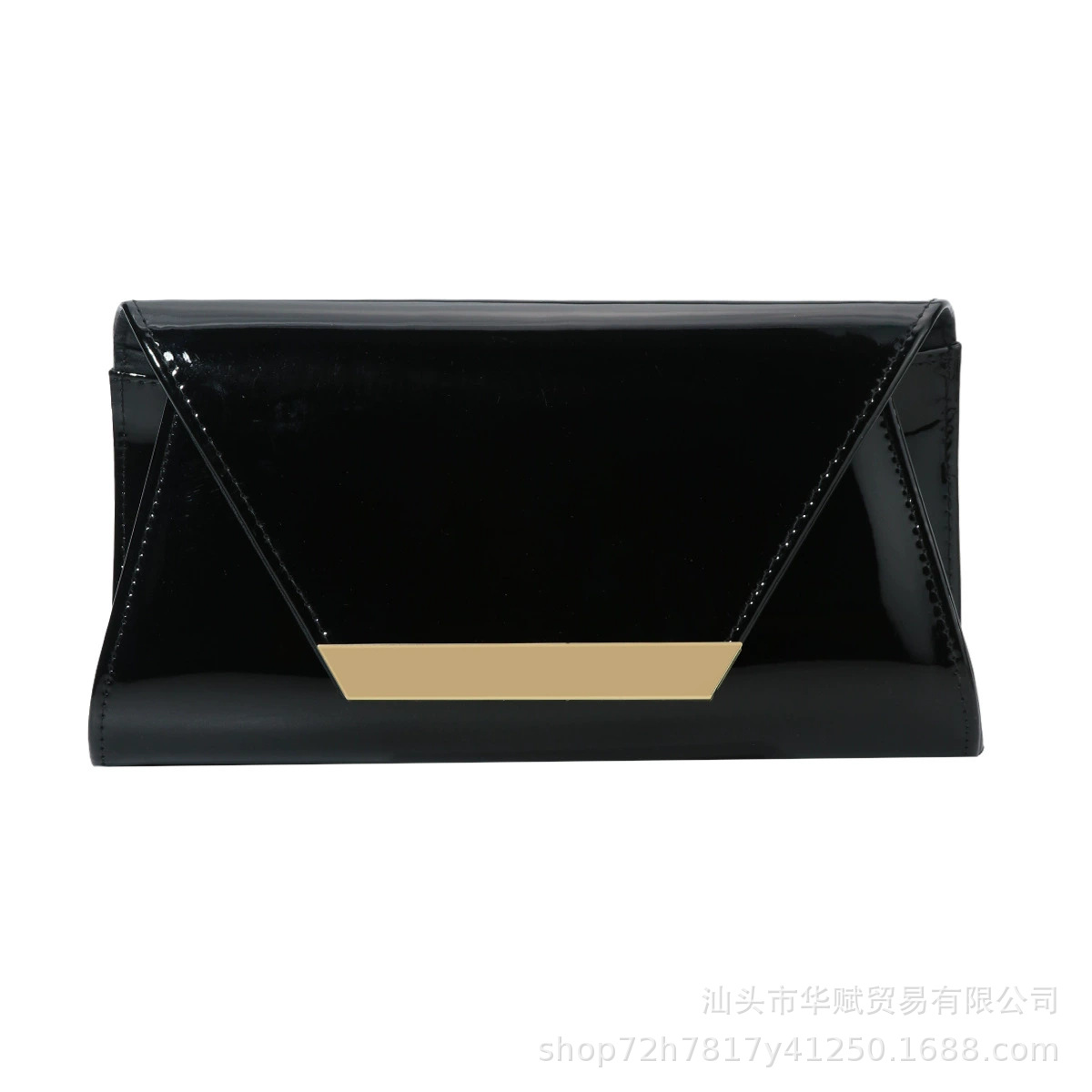 Cross-border EU/US PU Patent Leather Clutch Bag for Women, Evening Bag with Chain Strap for Weddings and Bridal Events - Thumbnail 3