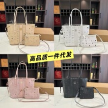 MC迷你LIZ 印花手提包小中号双面子母包单肩大容量tote托特购物包