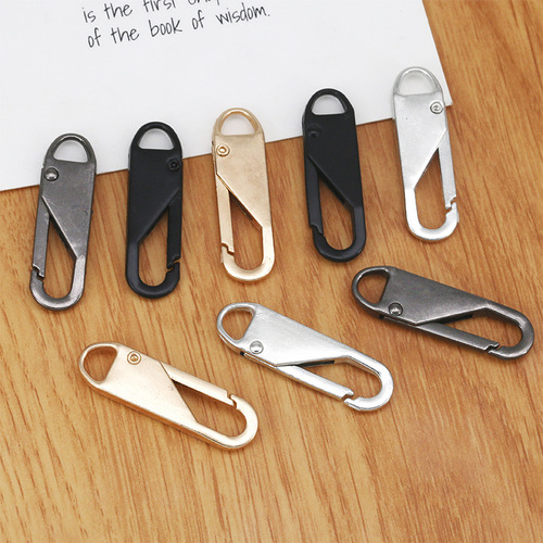 Removable spring bag zipper head clothing metal pull tab school bag luggage zipper zipper tab accessories wholesale