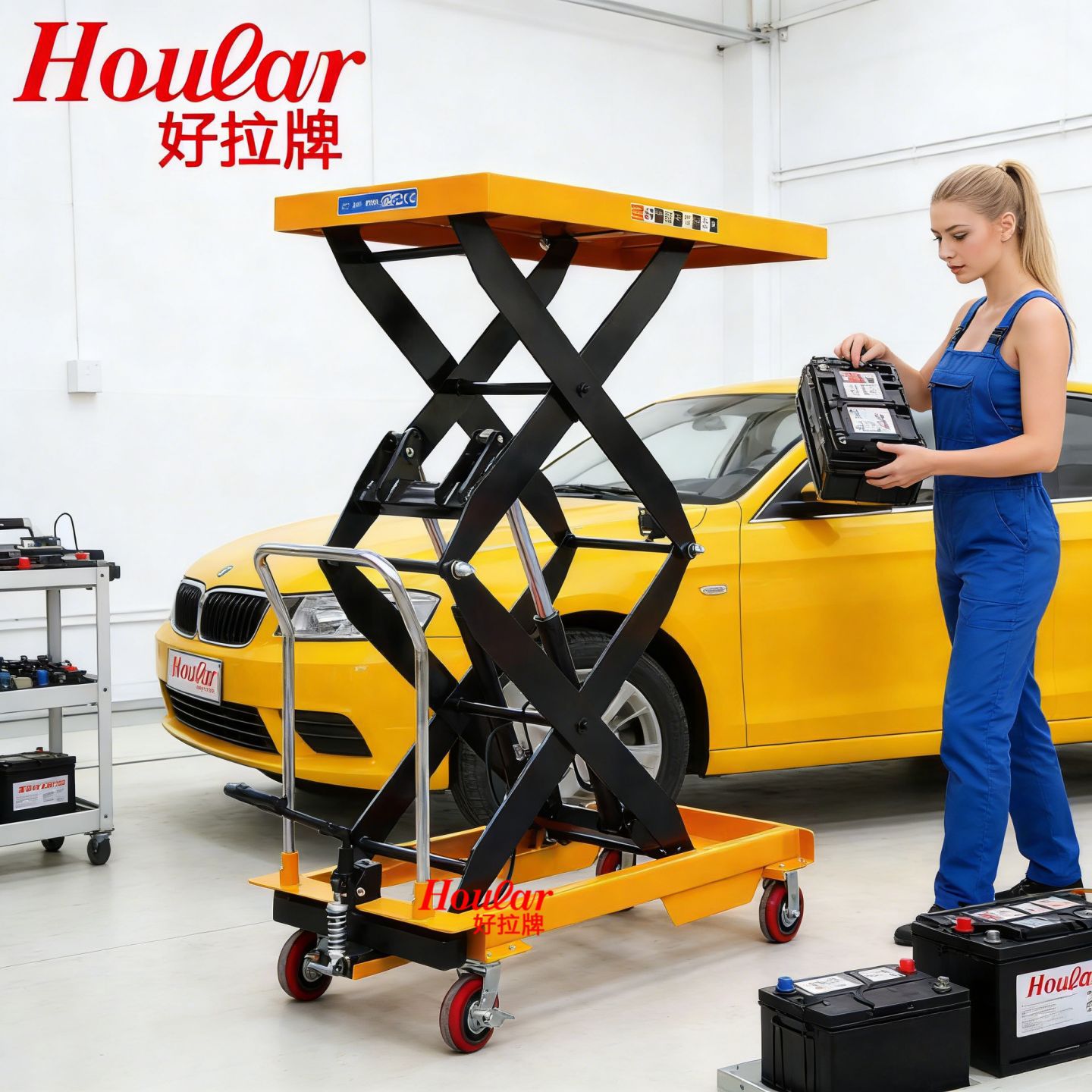 PT300A手动平台车300kg升0.9米手动升降平台车移动式液压平台车