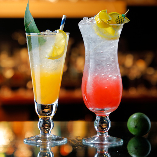 11 cups of milk tea, juice, and drinks, glass home high-leg high-quality cocktail, smoothie, cold beverage, iced tea cups