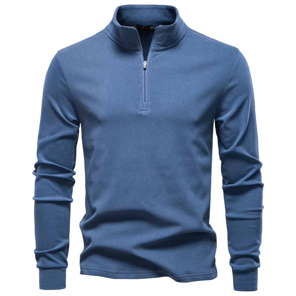 Herbst/Winter 2025: Neues Thermoshirt mit Stehkragen, halbem Reißverschluss und langen Ärmeln – ideal für Herren in europäischen Größen._voghion.com
