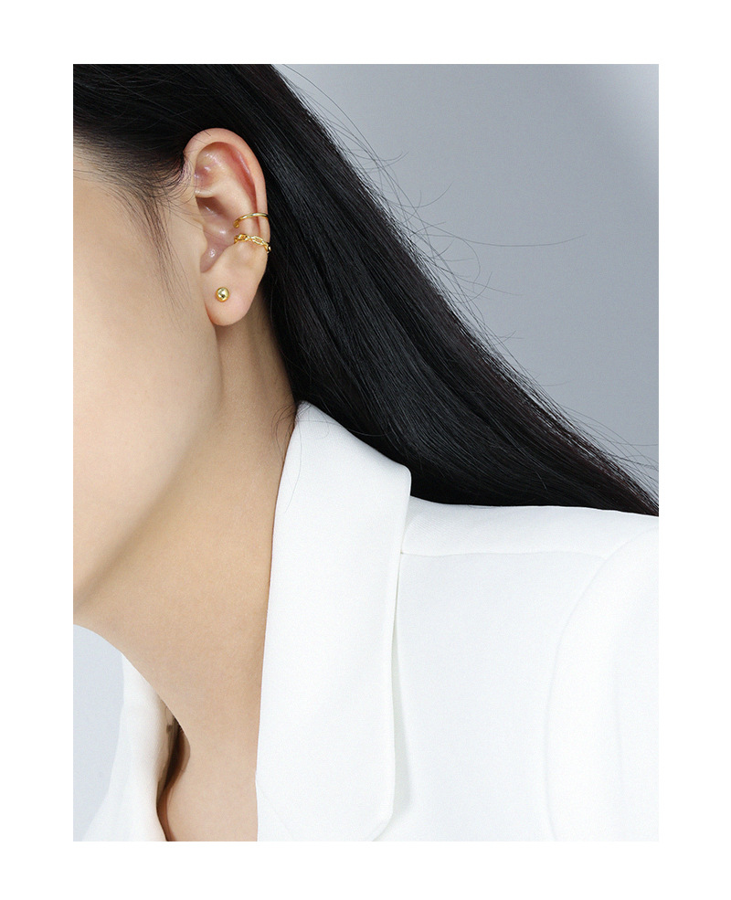 Simple Style Geometric Solid Color Sterling Silver Plating Ear Studs 1 Pair