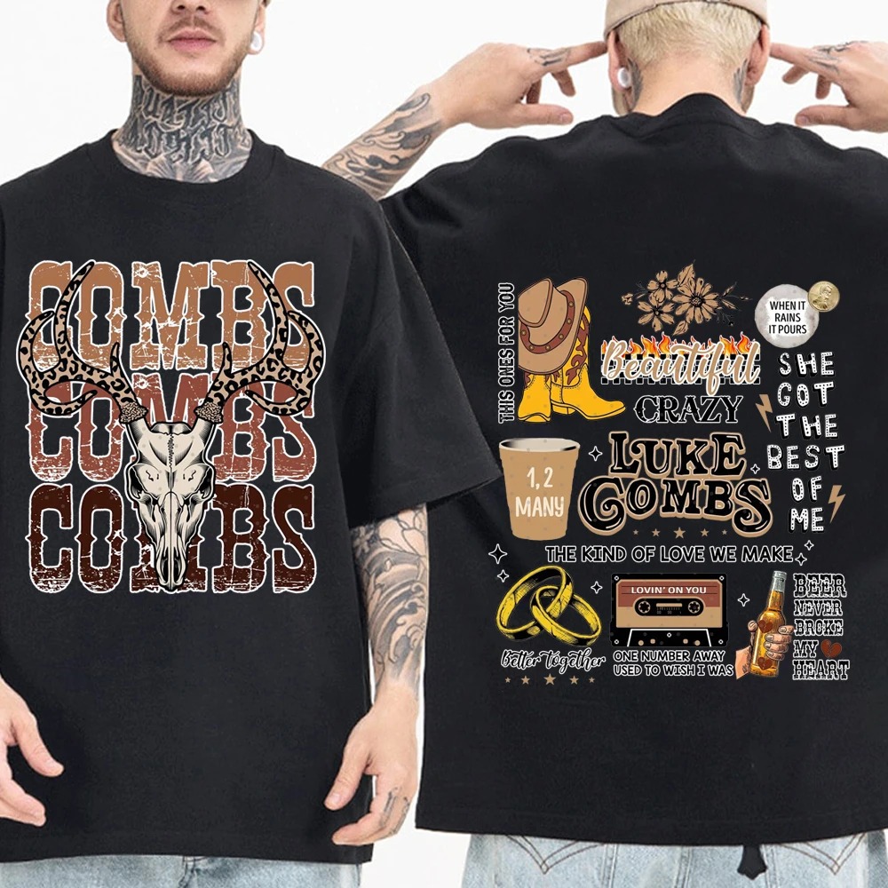 西部卢克梳乡村音乐t恤男人女人原宿o领短袖动漫休闲度假T恤礼物