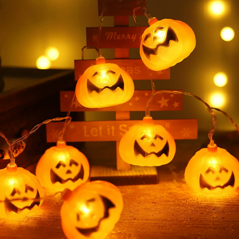 Кросс-бордер spot Halloween LED атмосфера декоративные огни тыква паук летучая мышь световая гирлянда череп маленький призрак мигающий свет