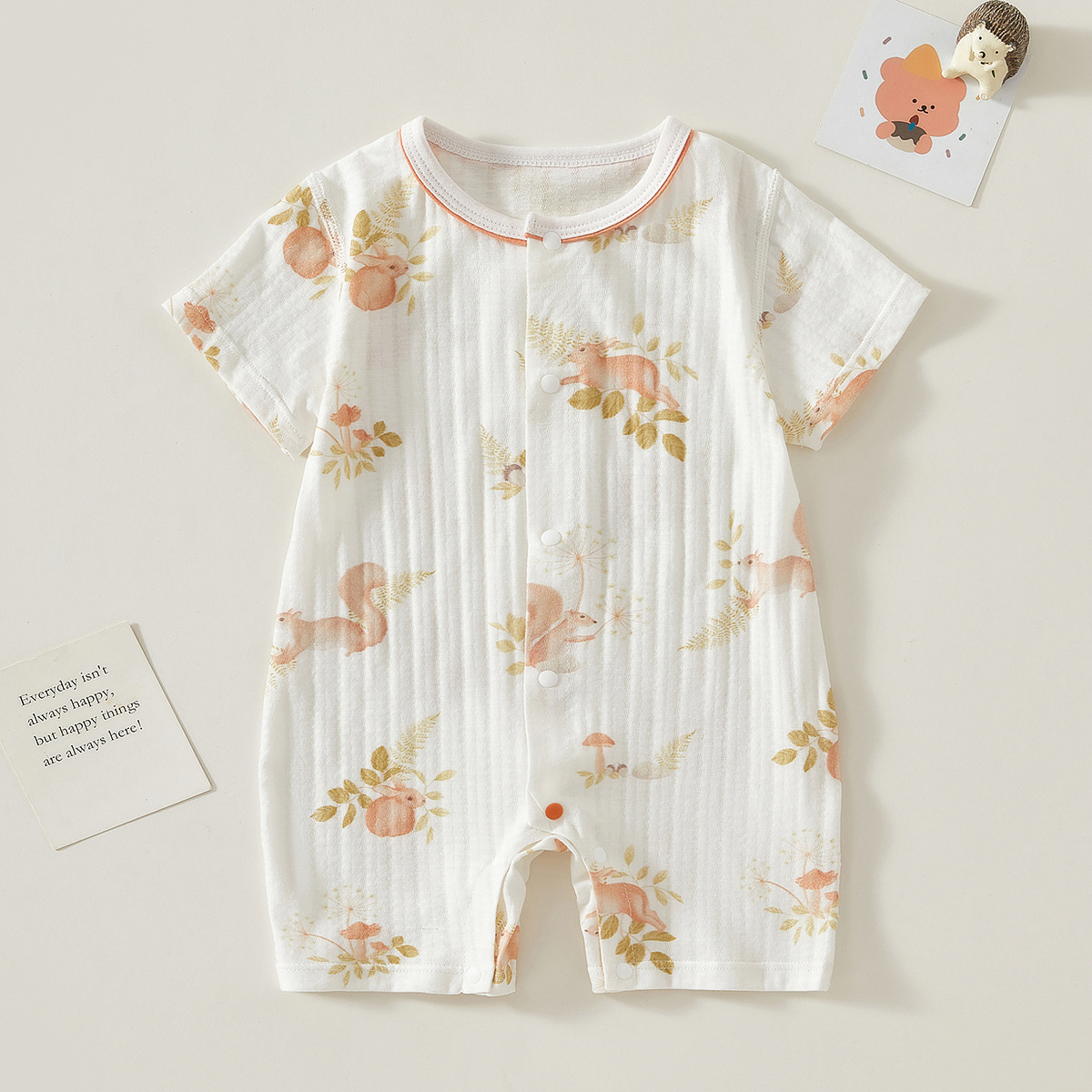 Uniforme infantil antibacteriano verano delgado bebé de manga corta ropa de bebé recién nacido ropa de bebé para hombres y mujeres ropa de trepa
