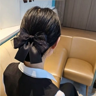 夏季新款头花女蝴蝶结网兜职业发网发夹银行护士空姐服务员发饰