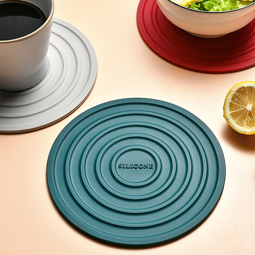 Cross-border round heat-resistant and high-temperature household coaster table mat silicone insulation mat western food mat kitchen gadgets