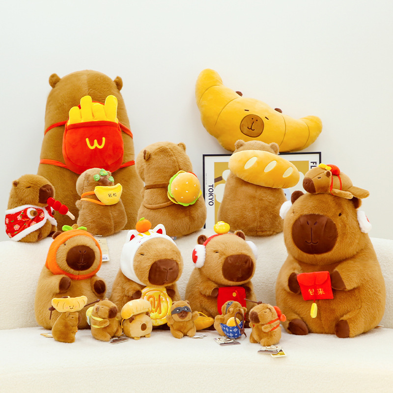 Price Genuine Authorized Capibala Plush Toy Maillard Capybara Pendant Snap Ring Doll Wholesale Children's Play