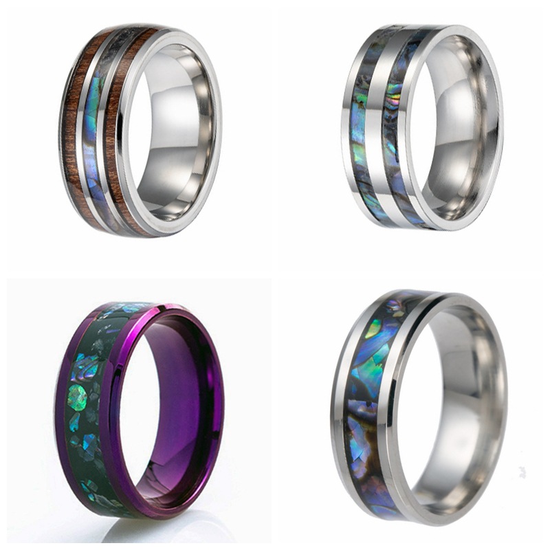 Holiday Occasion Titanium Steel Material Geometric Pattern All Seasons Season Business Rock Geometric Titanium Steel Shell Men's Rings Men Band Rings