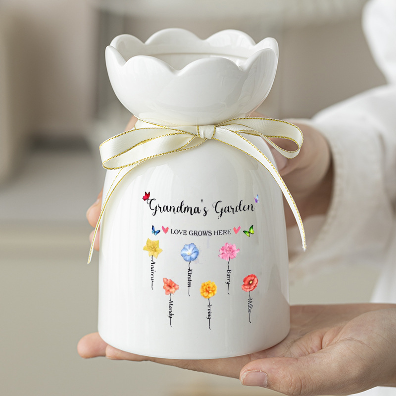 Etsy Creative Ceramic Vase Christmas Mother's Day Flower Arrangement Amazon Living Room Home Flower Arrangement Can Be Printed with Logo