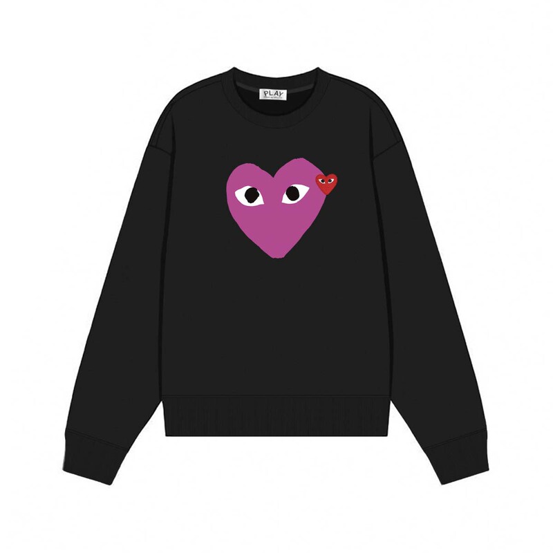Comme des Garcons川久PLAY刺绣爱心秋冬季长袖圆领毛圈卫衣 男女|undefined