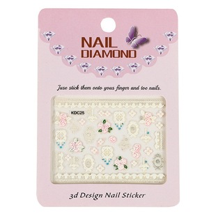 Korean version of cute creative nail stickers ins flower cartoon nail art stickers children 3D relief decorative decals wholesale