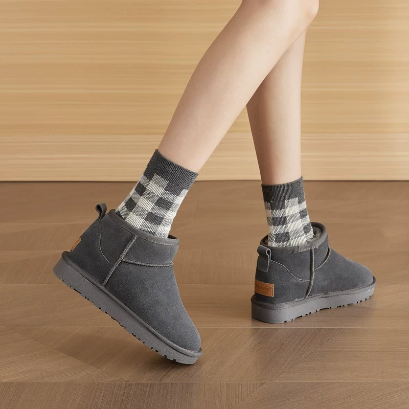 High warm boots, low non-slip shoes platform