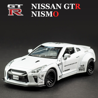 En caja Jianyuan simulación 1:32 Nissan GTR modelo de coche de aleación Tire hacia atrás modelo de coche de juguete decoración al por mayor