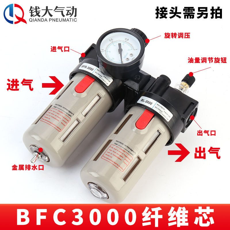 エアタック型エアソースプロセッサー 2・3連油水分離器 AFC2000 エアフィルター圧力調整弁|undefined