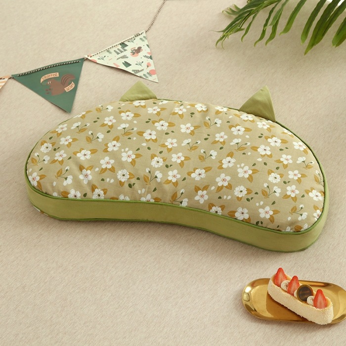 통밀 채워진 고양이 귀 베개-재스민