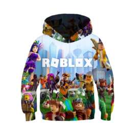 虾皮跨境欧美新款男童卫衣 3D数码打印Roblox传说之下印花连帽衫