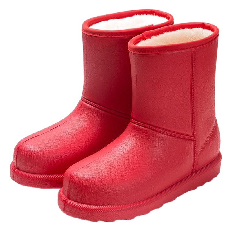 Botas de nieve para mujer invierno cálido forrado de lana gruesa zapatos de algodón cortos de lavandería para mujer zapatos de trabajo de cocina de lavado de autos