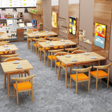 快餐桌椅组合小吃奶茶早餐甜品店餐厅食堂餐桌椅桌子面馆商用经济