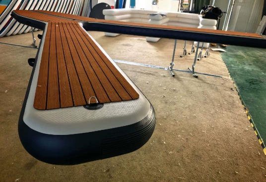 Inflatable Floating PVC Dock Platform 6m x 1.4m Commercial Jet Ski Swim Dock with Pump in use