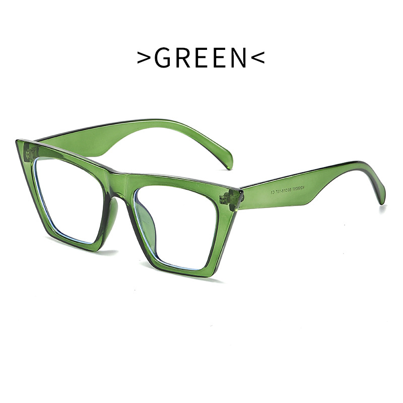 Gafas lisas de ojo de gato estilo ins color a juego marco grande gafas de luz anti-azul Gafas de computadora de moda transfronteriza europea y americana 98057