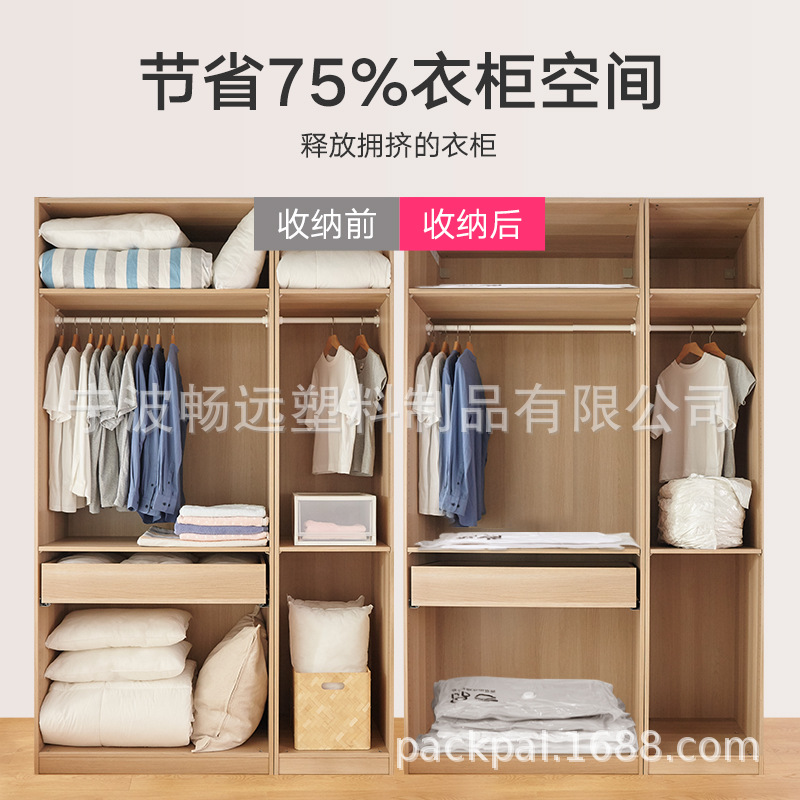 Factory Direct Sale Fast Shipping White Vacuum Sealed Compression Bag for Clothes and Comforters - Mold and Humidity Proof Vacuum Storage Bag