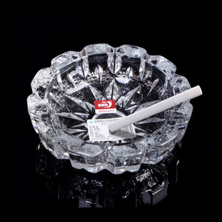 Manzana verde transparente diamante cigarrillos cenicero KTV hotel casero cuadrado cenicero de vidrio redondo al por mayor