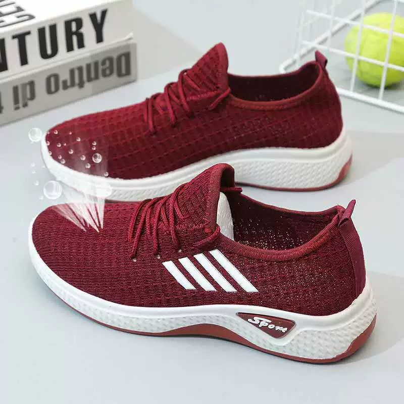 Women’s sports shoes, breathable knit upper, lightweight casual sneakers, sizes 36–40
