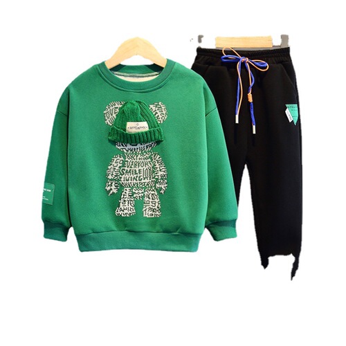 2024 new children's clothing for boys and girls, spring clothing suits, children's spring and autumn cotton sweatshirts, two-piece spring and autumn fashionable styles