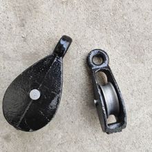 黑色铸铁材质小滑轮批发单轮双轮吊滑车黑滑轮微型喷塑吊索滑轮