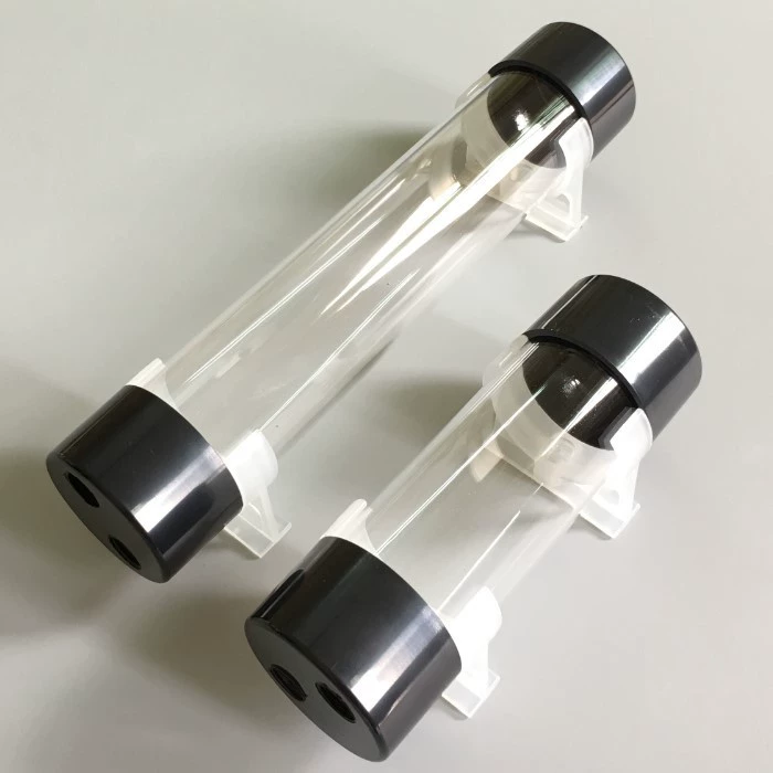 Компьютерный радиатор с водяным охлаждением, жидкостное охлаждение, небольшой резервуар для воды, цилиндрический разделенный резервуар для воды с водяным охлаждением, водяной насос, выход воды, прозрачный резервуар для воды