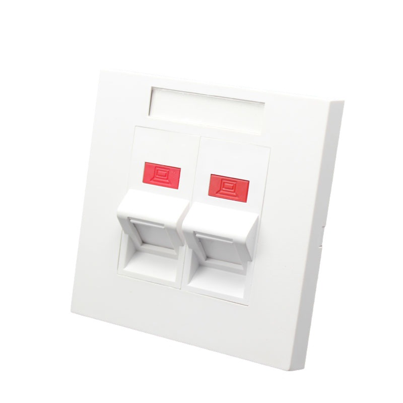 45度斜口86型双口RJ45网络模块配套网线信息网络面板