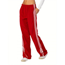 D 28171 Color-block straight-leg sports pants ײɫֱͲ�˶���