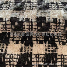 秋冬款色织格子 粗纺提花 编织纹香风面料 高档服装面料 箱包鞋材