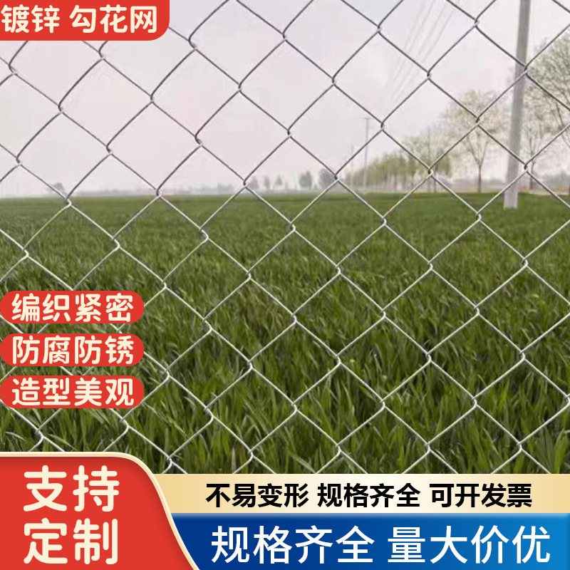 热镀锌菱形铁丝网勾花网农村菜地果园鱼塘养殖防护网防锈圈地围网