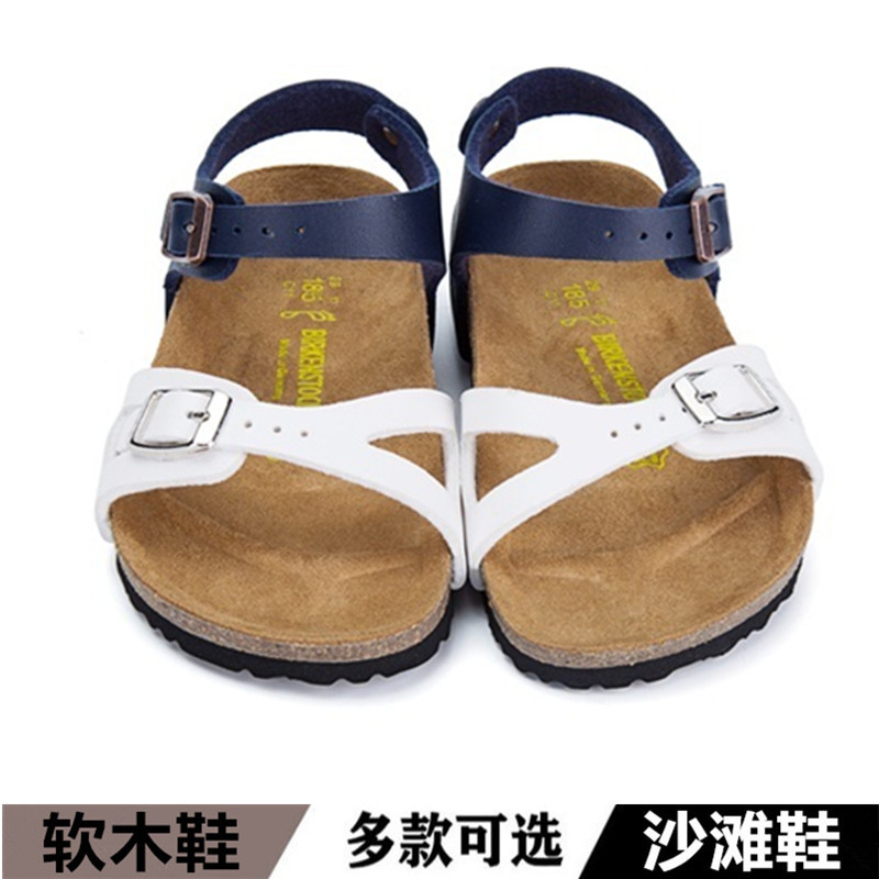 Summer Children's Sandals Bow Sandals Flat Heel Open Toe Children's Shoes Cork Children's Sandals Baby Boy Open Toe Sand