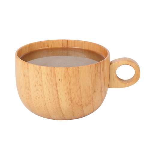 Factory household milk handle coffee cup wooden insulated drinking water cup simple Japanese style water cup