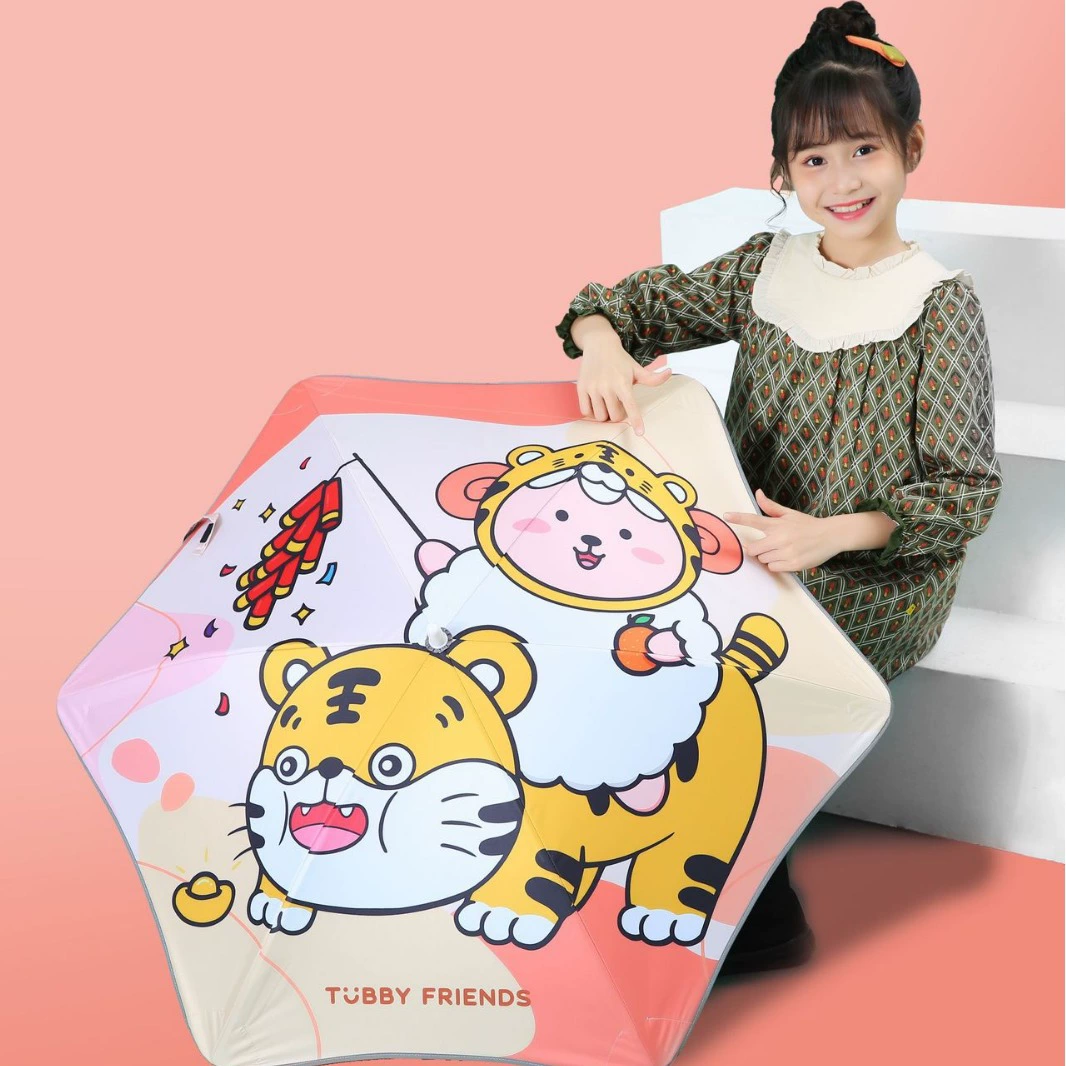 Детский Зонт мультфильм округлый усиленный безопасностью утолщенный солнцезащитный крем для учеников начальной школы портативный солнечный зонт для мальчиков и девочек