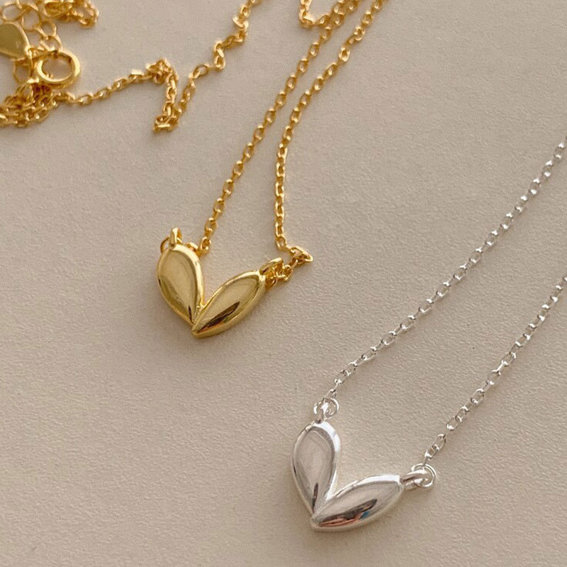 Fashion irregular small heart pendant necklace fashion copper clavicle chain